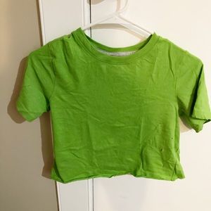 green crop top